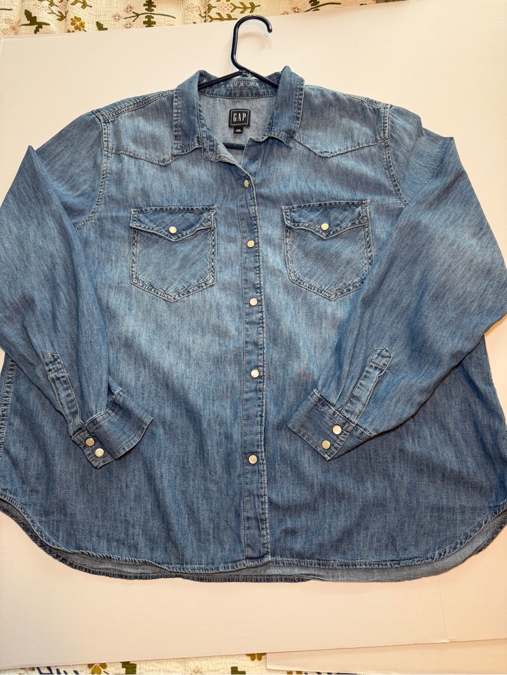 GAP Washed Blue Denim Western Shirt